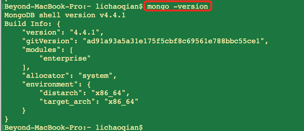 mongodb install success